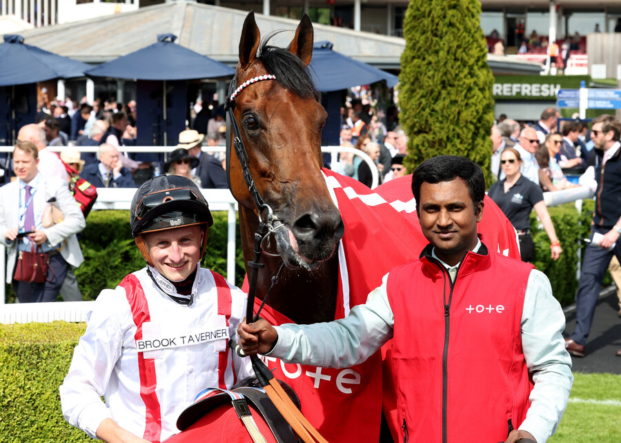 Hamish and Tom Marquand after winning The tote.co.uk Proud To Support Chester Racecourse Ormonde Stakes